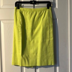 EUC. J.Crew pencil skirt in citron green